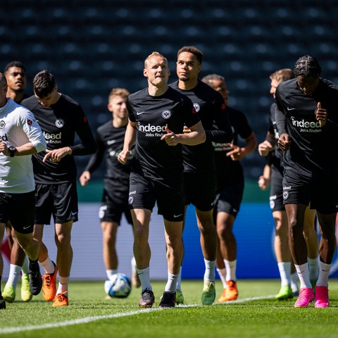 Die Eintracht beim Abschlusstraining im Berliner Olympiastadion