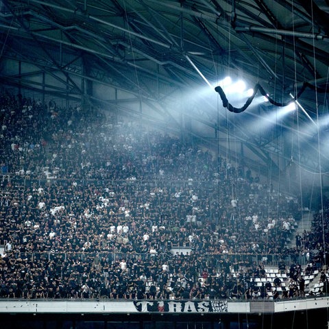 Eintracht-Fans im Stadion in Marseille