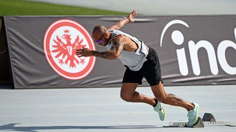 Marcell Jacobs im Trainingslager der Eintracht