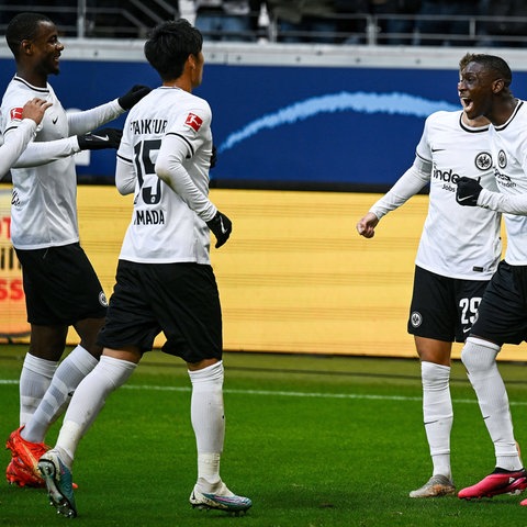 Die Spieler von Eintracht Frankfurt jubeln oft - und stehen im Fokus großer Klubs.